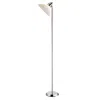 Quikfurn Contemporary Swivel Floor Lamp With Bowl Shade In Satin Steel Finish