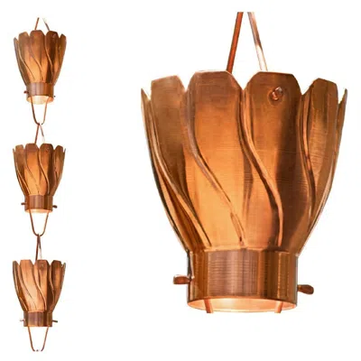 Quikfurn Copper 8.5 Ft Floral Petal Cups Rain Chain