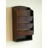 Quikfurn Door / Wall Mount Organizer Letter Holder Mail Sorter In Dark Walnut