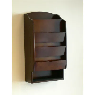 Quikfurn Door / Wall Mount Organizer Letter Holder Mail Sorter In Dark Walnut
