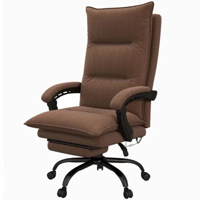 Quikfurn Double Padded Executive Massage Heated Office Chair Brown