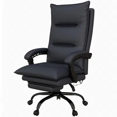 Quikfurn Double Padded Executive Massage Heated Office Chair Charcoal