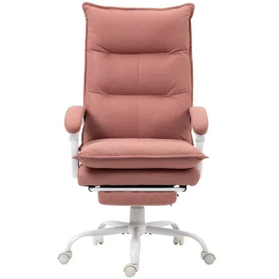 Quikfurn Double Padded Executive Massage Heated Office Chair Salmon