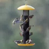 Quikfurn Durable Metal Mesh Tube Hanging Bird Feeder With Yellow Top And Perch