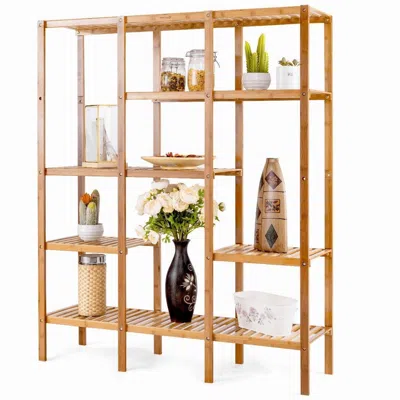 Quikfurn Eco-friendly Bamboo 4-shelf Bookcase Storage Rack