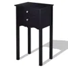 Quikfurn Elegant 2-drawer End Table Nightstand Side Table In Black Wood Finish