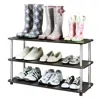 Quikfurn Espresso 3-shelf Modern Shoe Rack - Holds Up To 12 Pair Of Shoes