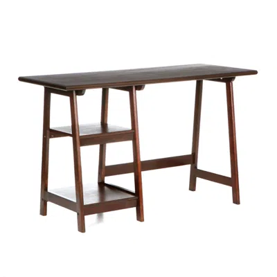 Quikfurn Espresso Finish Wood Home Office Laptop Computer Desk