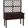 Quikfurn Espresso Fir Wood Elevated Raised Garden Bed With Stylish Climbing Trellis