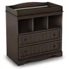 Quikfurn Espresso Wood Baby Diaper Changing Table With 2 Drawers