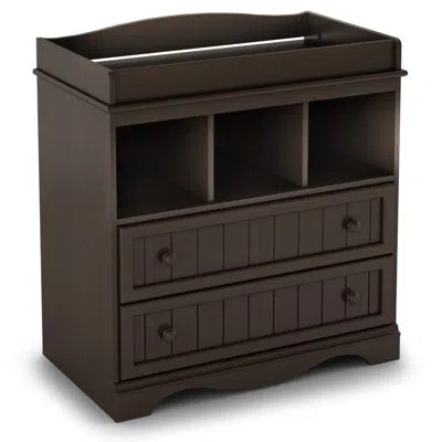 Quikfurn Espresso Wood Baby Diaper Changing Table With 2 Drawers