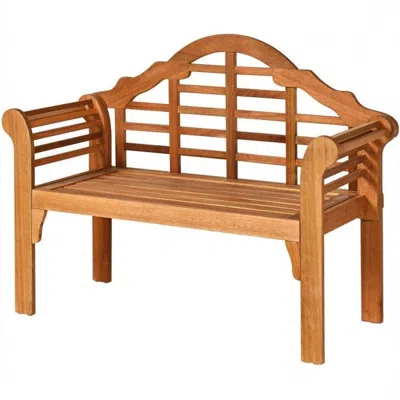 Quikfurn Farmhome Folding 2 Seater Garden Eucalyptus Bench