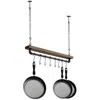 Quikfurn Farmhome Rustic Industrial 8 S-hooks Ceiling Mounted Hanging Pot Rack