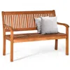 Quikfurn Farmhome Slatted 2 Seater Garden Eucalyptus Bench