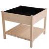 Quikfurn Farmhome Square Fir Wooden Raised Garden Planter Box