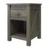 Quikfurn Farmhouse 1-drawer Bedroom Nightstand With Open Shelf In Rustic Grey Oak