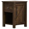 QUIKFURN FARMHOUSE 1-DRAWER BEDROOM NIGHTSTAND WITH OPEN SHELF IN RUSTIC PINE FINISH