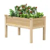 Quikfurn Farmhouse 24-in X 48-in X 31-in Cedar Elevated Victory Garden Bed - Made In Usa