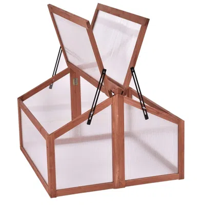 Quikfurn Farmhouse Double Box Wooden Small Portable Garden Greenhouse