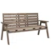 Quikfurn Farmhouse Outdoor Fir Wood Patio Garden Bench With Folding Center Table