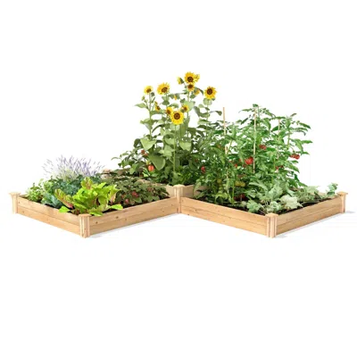 Quikfurn Farmhouse Pine Wood Raised Garden Bed 4 Ft X 12 Ft - Made In Usa