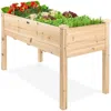 Quikfurn Farmhouse Wood 48x24x30in Raised Garden Bed Elevated Garden Planter Stand