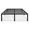 Quikfurn Full 18-inch High Rise Heavy Duty Black Metal Platform Bed Frame