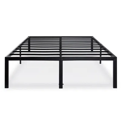 Quikfurn Full 18-inch High Rise Heavy Duty Black Metal Platform Bed Frame