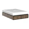 Quikfurn Full Metal Wood Platform Bed Frame With 4 Storage Drawers - 600 Lbs Max Weight