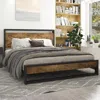 Quikfurn Full Modern Farmhouse Platform Bed Frame With Wood Panel Headboard Footboard
