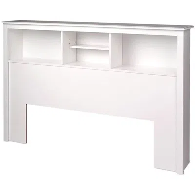 Quikfurn Full / Queen Size Stylish Bookcase Headboard In White Wood Finish