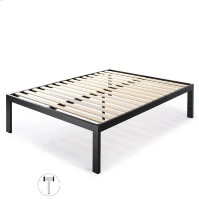 Quikfurn Full Size 18 Inch Easy Assemble Metal Platform Bed Frame Wooden Slats