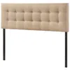 Quikfurn Full Size Beige Tan Taupe Fabric Upholstered Button Tufted Headboard