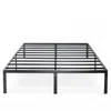 Quikfurn Full Size Black Metal Platform Bed Frame With Headboard Attachment Slots