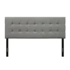 Quikfurn Full Size Contemporary Button-tufted Headboard In Grey Upholstered Fabric