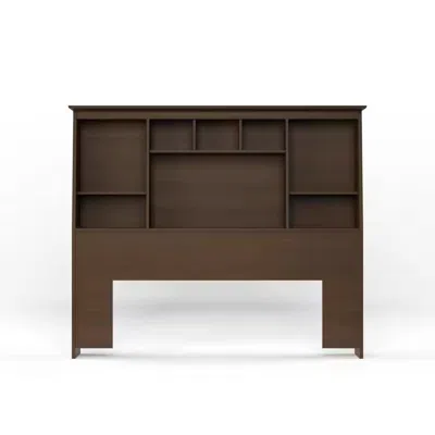 Quikfurn Full Size Farmhouse Bookcase Headboard In Espresso Brown Wood Finish In Pattern
