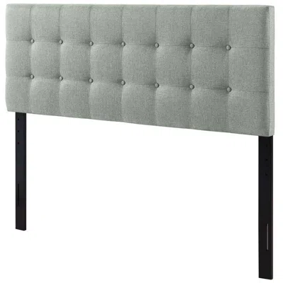 Quikfurn Full Size Grey Fabric Button-tufted Upholstered Headboard