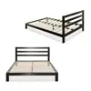 Quikfurn Full Size Heavy Duty Metal Platform Bed Frame With Headboard And Wood Slats