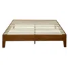 Quikfurn Full Size Low Profile Platform Bed Frame In Cherry Wood Finish