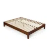 QUIKFURN FULL SIZE LOW PROFILE SOLID WOOD PLATFORM BED FRAME IN ESPRESSO FINISH