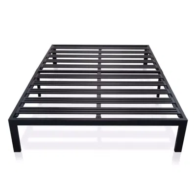 Quikfurn Full Size Metal Platform Bed Frame With 3.86 Inch Wide Heavy Duty Steel Slats