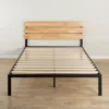 Quikfurn Full Size Metal Platform Bed Frame With Wood Slats And Headboard