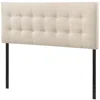 Quikfurn Full Size Modern Ivory Fabric Upholstered Button Tufted Headboard