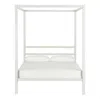 Quikfurn Full Size Modern White Metal Canopy Bed Frame
