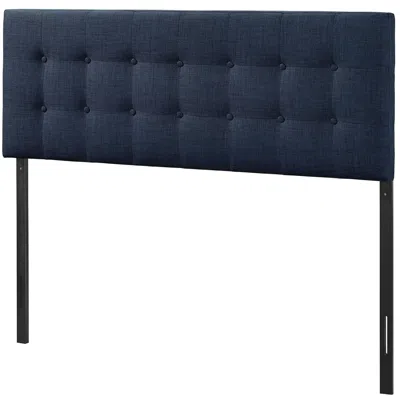 Quikfurn Full Size Navy Fabric Modern Upholstered Headboard