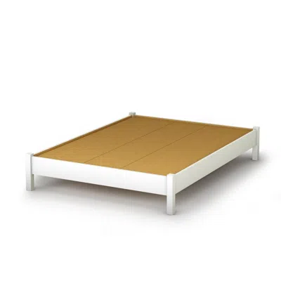Quikfurn Full Size Simple Platform Bed In White Finish - Modern Design