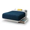 Quikfurn Full Size White Modern Platform Bed Frame With 2 Storage Drawers