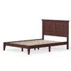 Quikfurn Full Traditional Solid Oak Wooden Platform Bed Frame With Headboard In Cherry