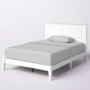 Quikfurn Full Traditional Solid Oak Wooden Platform Bed Frame With Headboard In White