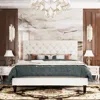 Quikfurn Full White Faux Leather Upholstered Platform Bed With Button-tufted Headboard